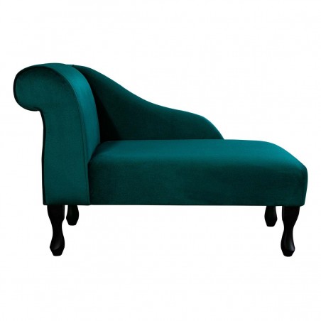 Mini Chaise Longue in a Malta Emerald Deluxe Velvet Fabric | Beaumont