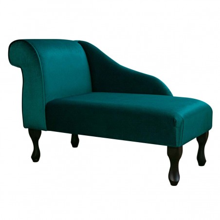 Mini Chaise Longue in a Malta Emerald Deluxe Velvet Fabric | Beaumont