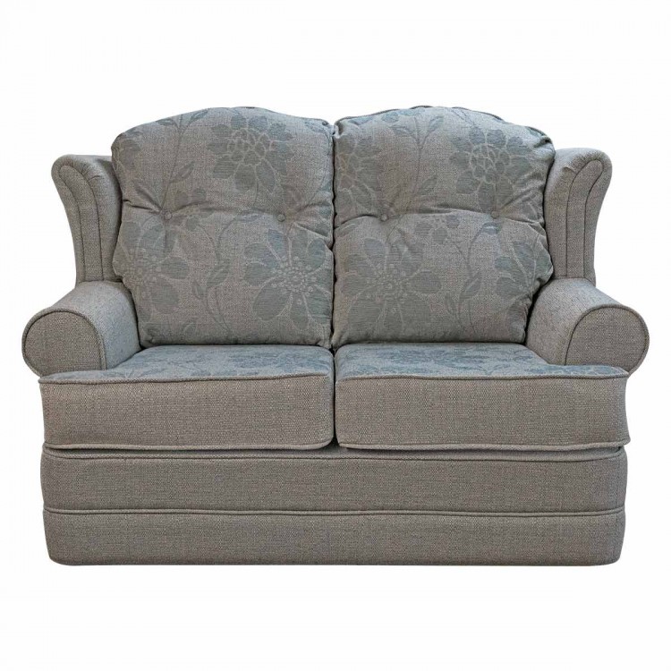 2 Seater Verona Sofa in a Paris Stone Floral Plain Fabric | Beaumont