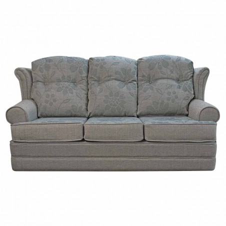 3 Seater Verona Sofa in a Paris Stone Floral Plain Fabric | Beaumont