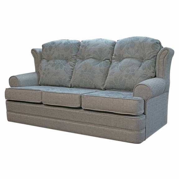 3 Seater Verona Sofa in a Paris Stone Floral Plain Fabric | Beaumont