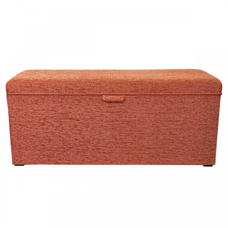 copper boucle storage footstool bench stool