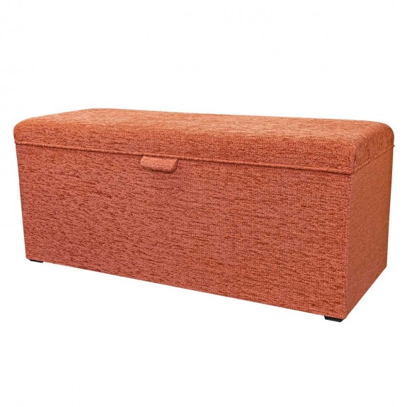 boucle copper storage ottoman bench