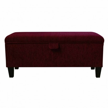 claret red boucle footstool