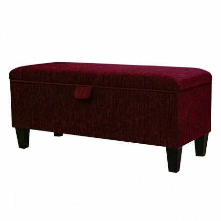 red boucle footstool