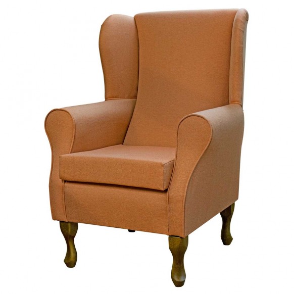 Standard Wingback Fireside Westoe Chair in a Perth Plain Terracotta Fabric