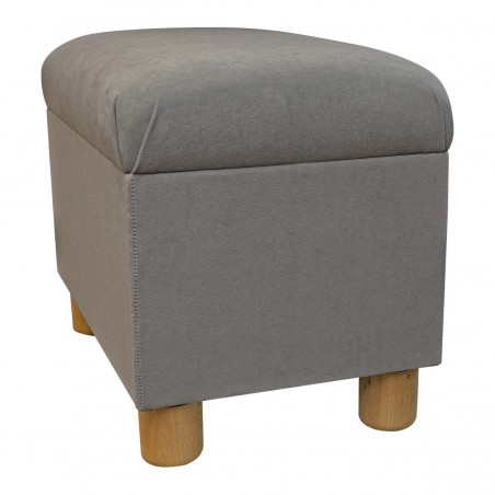 Pouffe Stool in a Notting Hill Plain Mist Velvet Fabric | Beaumont