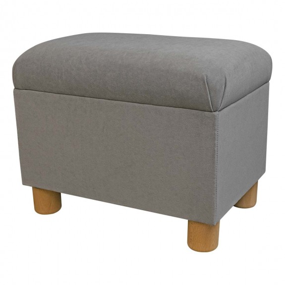 Pouffe Stool in a Notting Hill Plain Mist Velvet Fabric