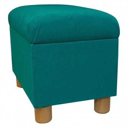 Pouffe Stool in a Notting Hill Plain Azure Velvet Fabric | Beaumont