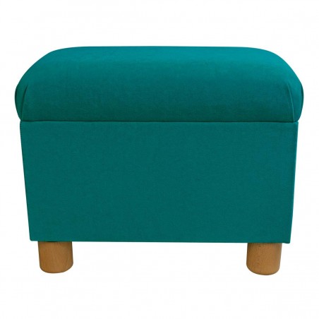 Pouffe Stool in a Notting Hill Plain Azure Velvet Fabric | Beaumont