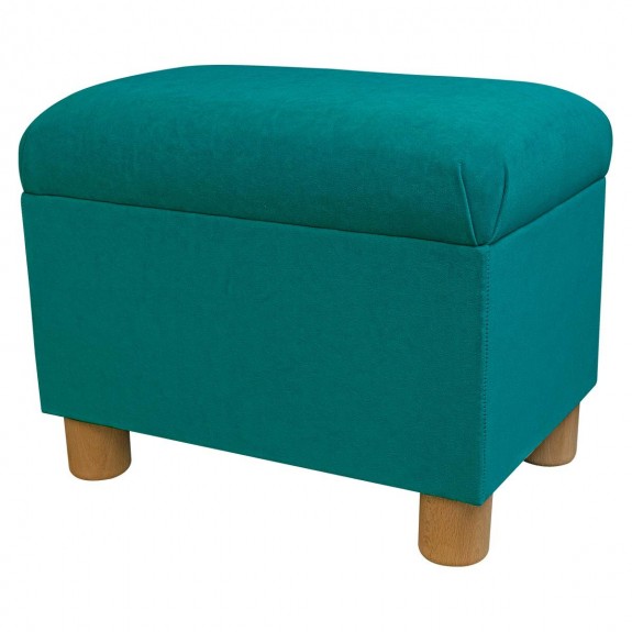 Pouffe Stool in a Notting Hill Plain Azure Velvet Fabric