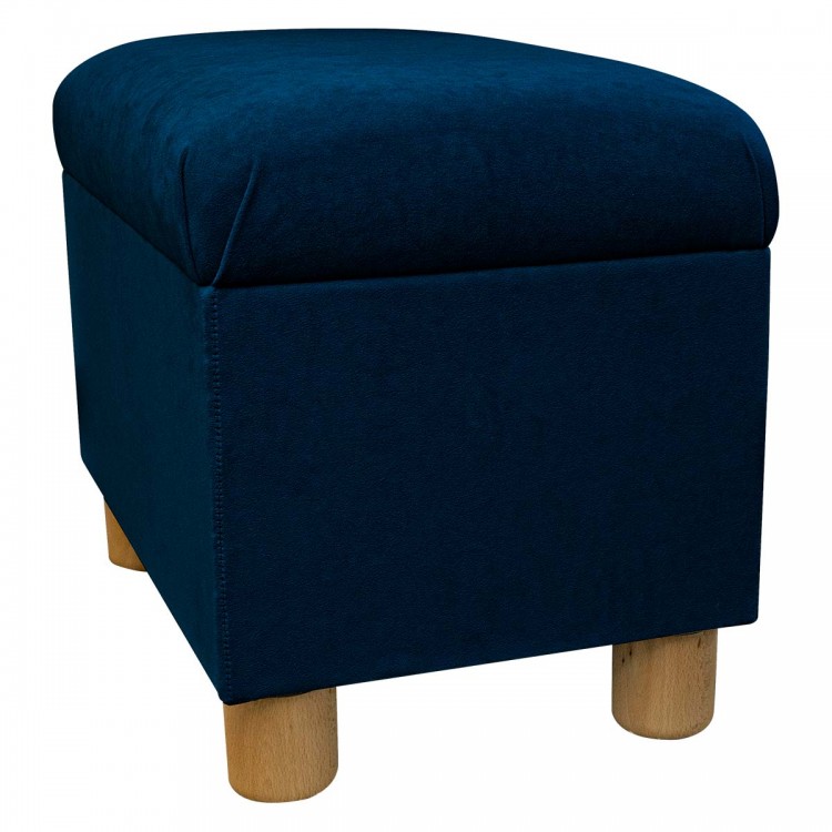 navy pouffe stool