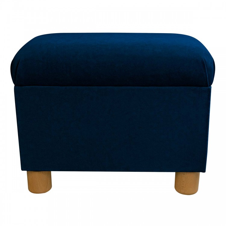 navy velvet pouffe