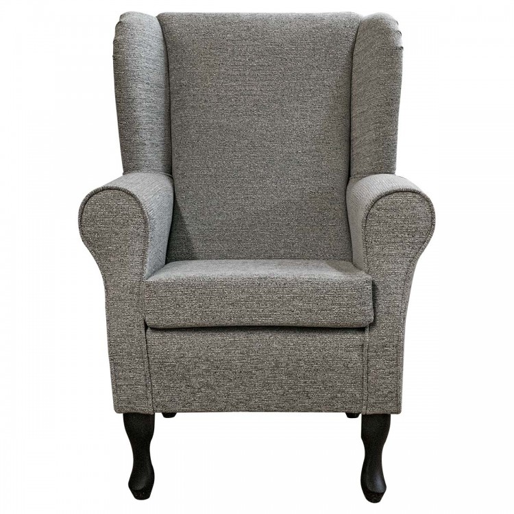 Wingback Chair in a Cromwell Plain Grey Fabric SR14754 | Beaumont