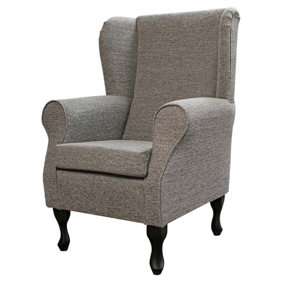 Standard Wingback Fireside Westoe Chair in a Cromwell Plain Grey Fabric