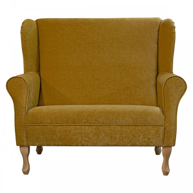 2 Seater Modern Wingback Sofa in Pimlico Crush Corn Fabric | Beaumont