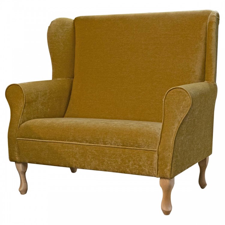 2 Seater Modern Wingback Sofa in Pimlico Crush Corn Fabric | Beaumont