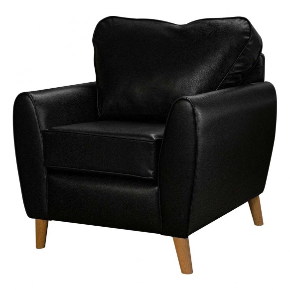 Julia Minimalist Chair in Denver Grained Black Contract Vinyl