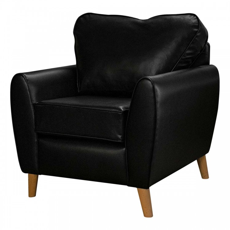 Minimalist Chair in Denver Grained Black Contract Vinyl  | Beaumont