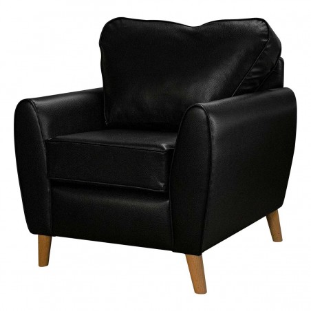 Minimalist Chair in Denver Grained Black Contract Vinyl  | Beaumont
