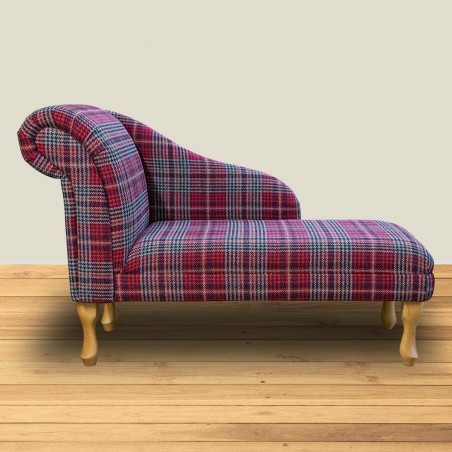 Medium Chaise Longue in Bologna Port Tartan BOL3261 | Beaumont