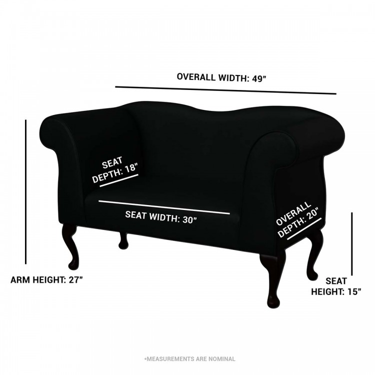 Small Chaise Sofa in Malta Silver Deluxe Velvet Fabric | Beaumont