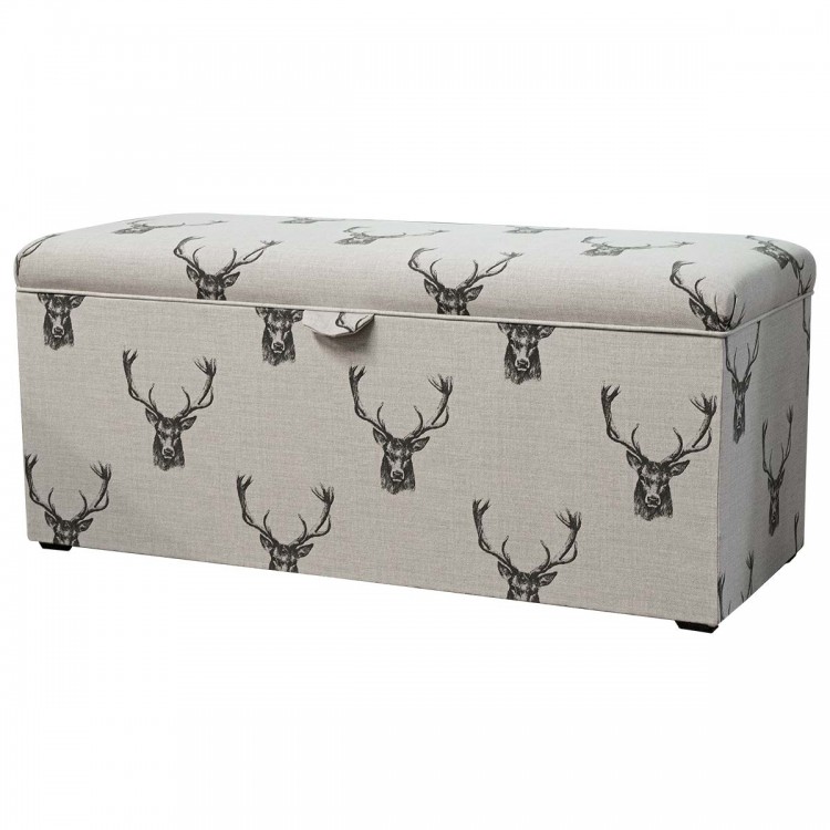 Storage Bench Ottoman in Fryetts Stag Fabric | Beaumont