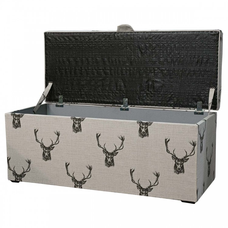 Storage Bench Ottoman in Fryetts Stag Fabric | Beaumont