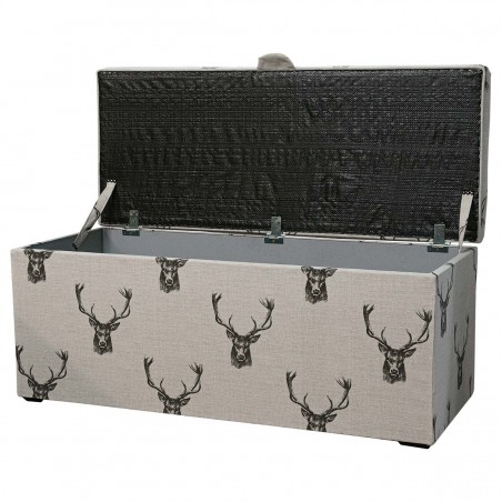 Storage Bench Ottoman in Fryetts Stag Fabric | Beaumont