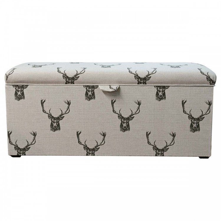 Storage Bench Ottoman in Fryetts Stag Fabric | Beaumont