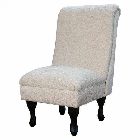Bedroom Chair in Carlton Ivory Chenille Fabric | Beaumont