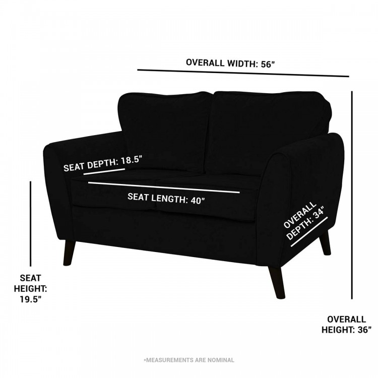 Minimalist Two Seater Sofa in Oakland Taupe Stone Fabric | Beaumont