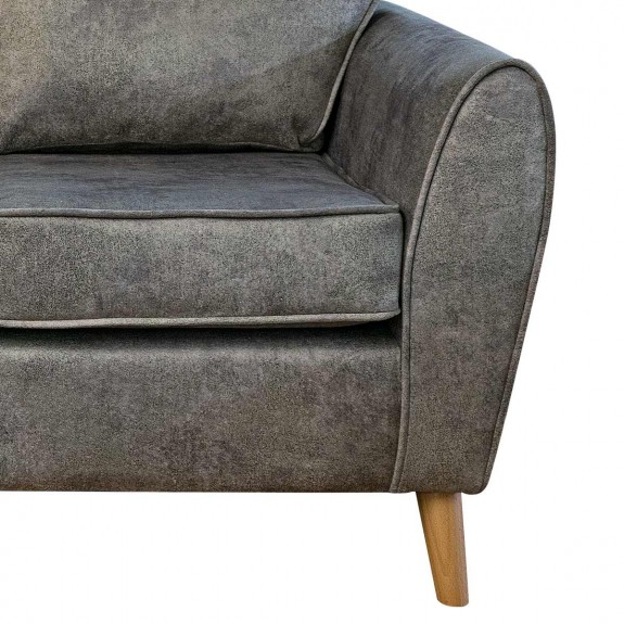 Julia Minimalist Two Seater Sofa in Oakland Taupe Stone Pattern Velvet Fabric