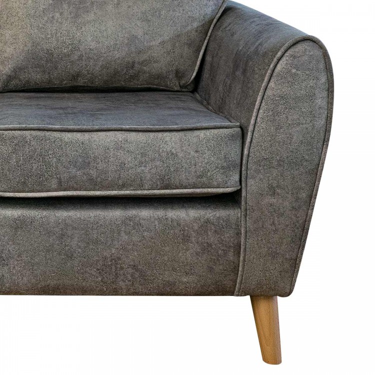 Minimalist Two Seater Sofa in Oakland Taupe Stone Fabric | Beaumont
