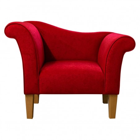 Chaise Chair in Plush Postbox Red Fabric | Beaumont