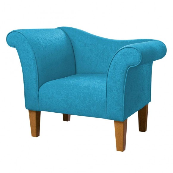 Chaise Chair in Plush Light Blue Fabric | Beaumont