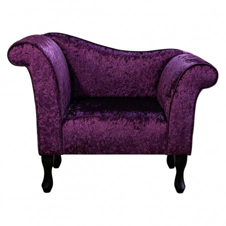 Chaise Chair in Shimmer Amethyst Crushed Velvet Fabric | Beaumont