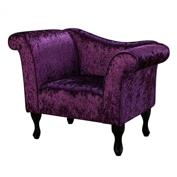Chaise Chair in Shimmer Amethyst Crushed Velvet Fabric | Beaumont
