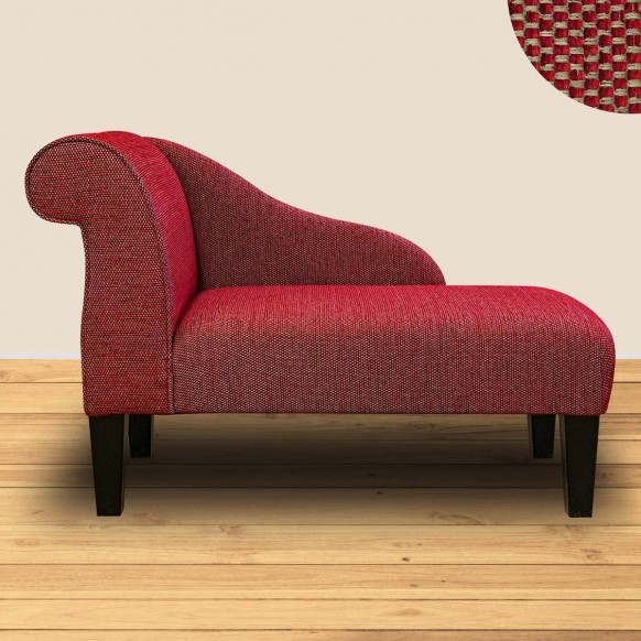 Small Chaise Longue AquaClean Oban Rouge Fabric SR19004 | Beaumont