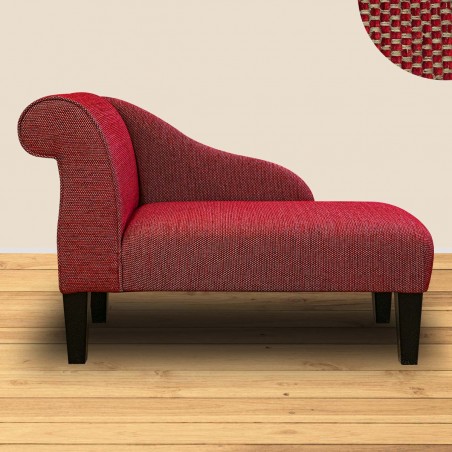 Small Chaise Longue AquaClean Oban Rouge Fabric SR19004 | Beaumont