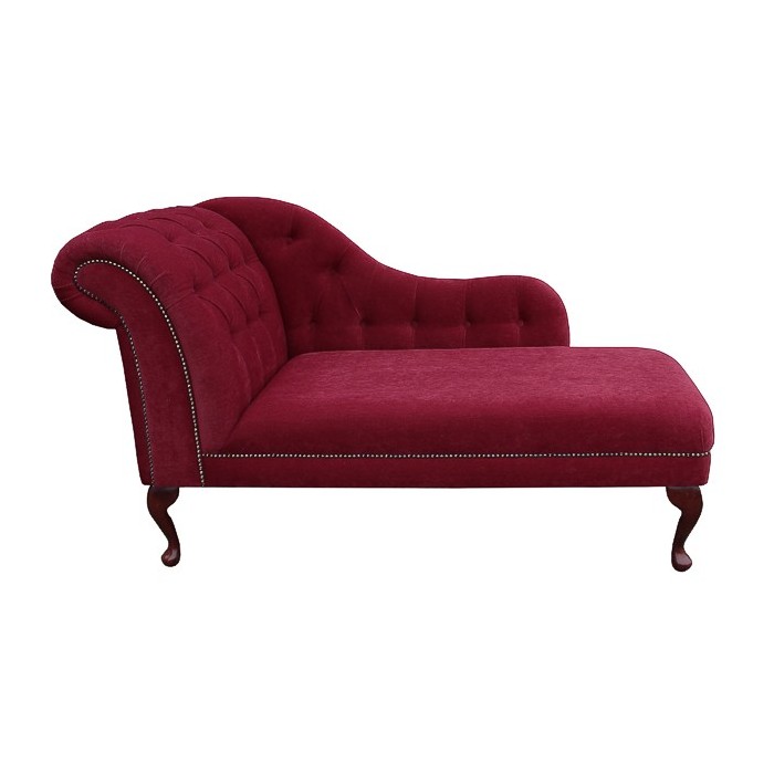 52" Buttoned & Studded Classic Style Crush Wine Red Fabric