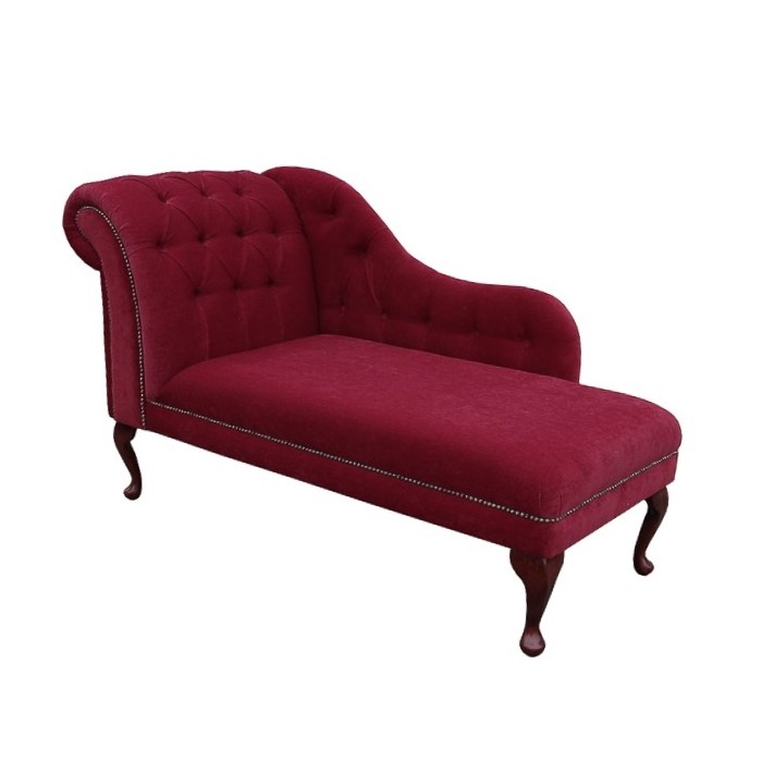 52" Buttoned & Studded Classic Style Crush Wine Red Fabric