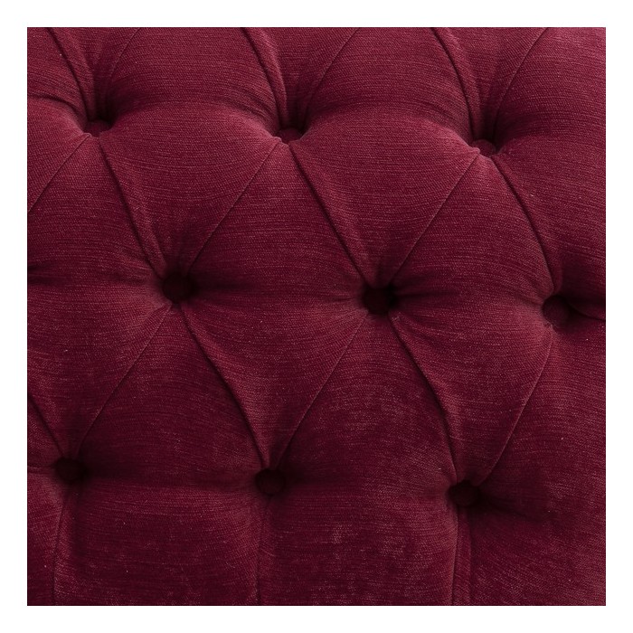 52" Buttoned & Studded Classic Style Crush Wine Red Fabric