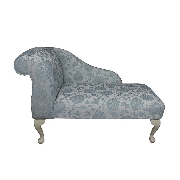41" Mini Chaise Longue in a Blue Floral Wedgewood Fabric - SR17071