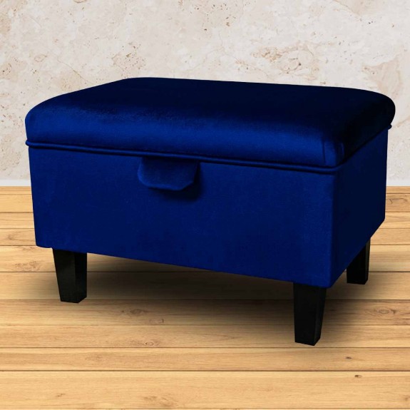 Storage Ottoman in a Monaco Royal Supersoft Velvet Fabric | Beaumont