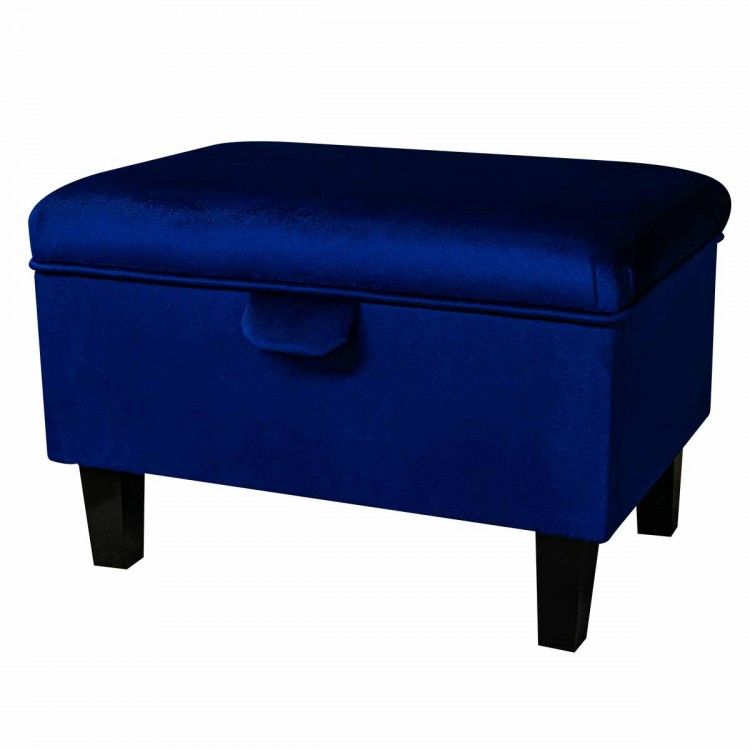 Storage Ottoman in a Monaco Royal Supersoft Velvet Fabric | Beaumont