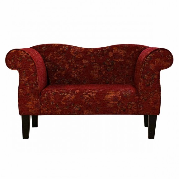Small Chaise Sofa in Camden Floral Wine Fabric