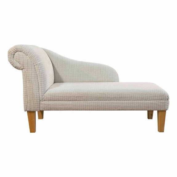 52" Medium Chaise Longue in Brick Cream Fabric