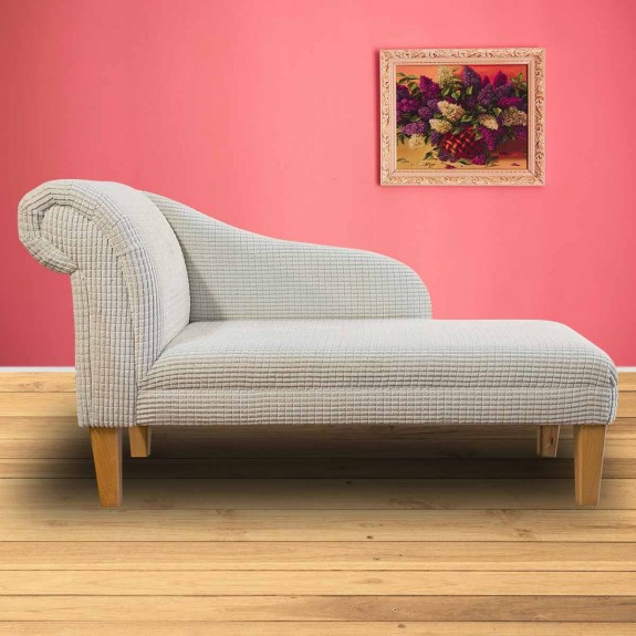 Medium Chaise Longue in Brick Cream Fabric | Beaumont