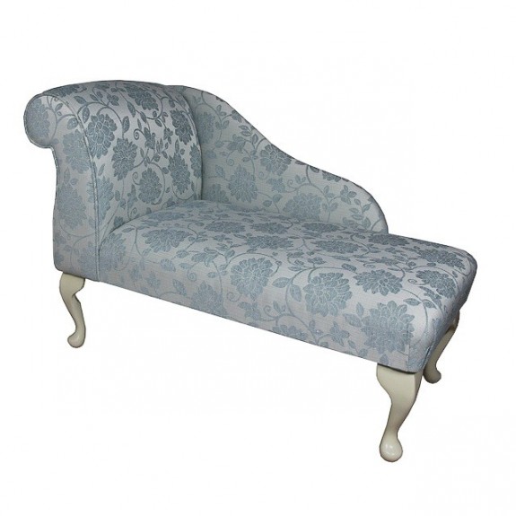41" Mini Chaise Longue in a Blue Floral Wedgewood Fabric - SR17071